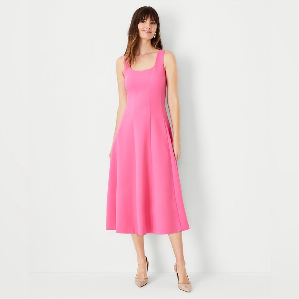 NWT Ann Taylor Paneled Flare Dress (Pink Charm) Size‎ 8